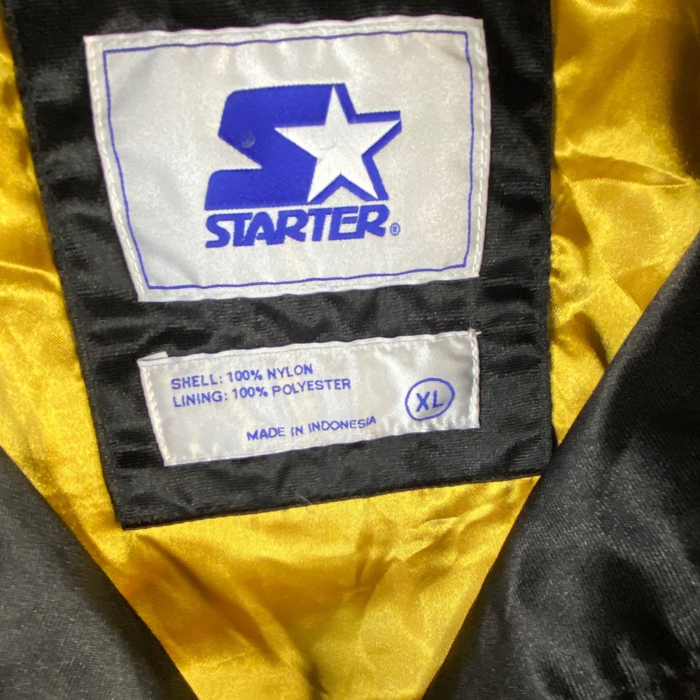 Starter Pittsburgh Pirates Nylon Bomber Jacket Men's XL Black Yellow P Logo - Picture 3 of 13
